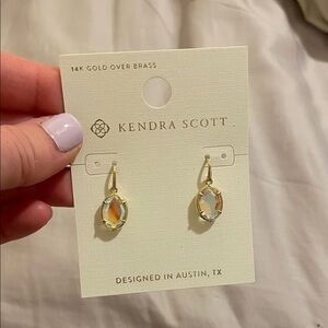 Kendra Scott Gold Drop Earrings with Iridescent Stones
